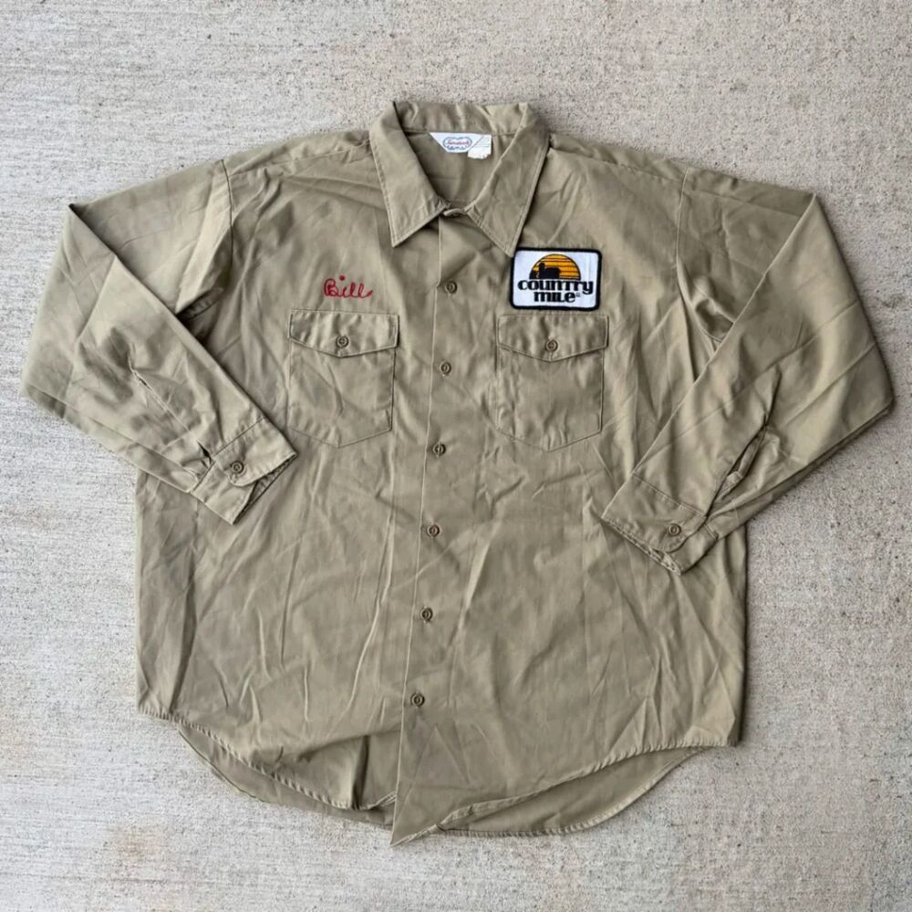 Vintage 70s Tamarack Work Shirt Farmers Exchange Minster Chain Stitching XL